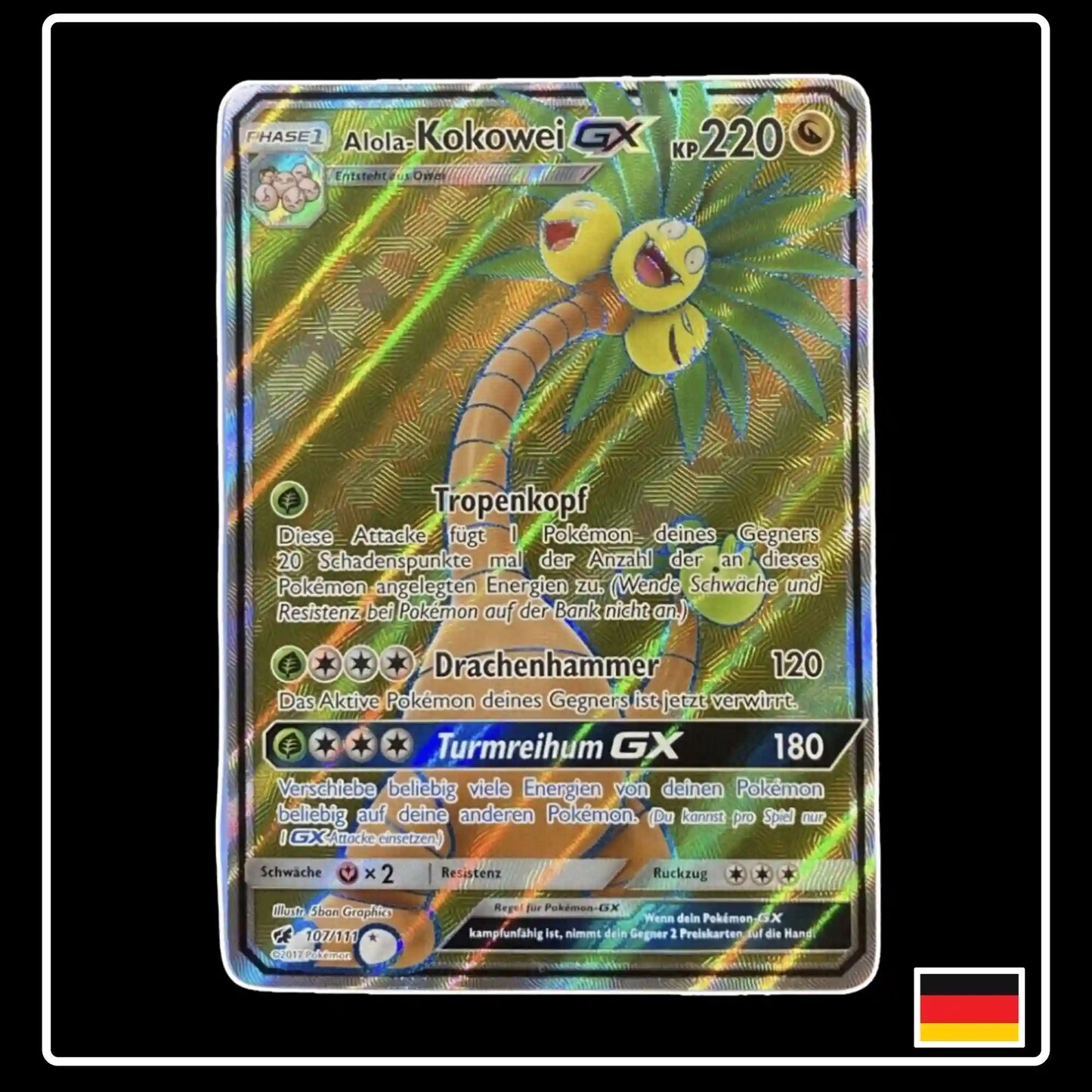 Alola-Kokowei GX Full Art 107/111 Aufziehen der Sturmröte