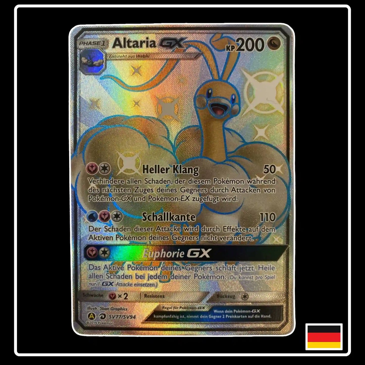 Altaria GX Shiny SV77 Pokemon Verborgenes Schicksal