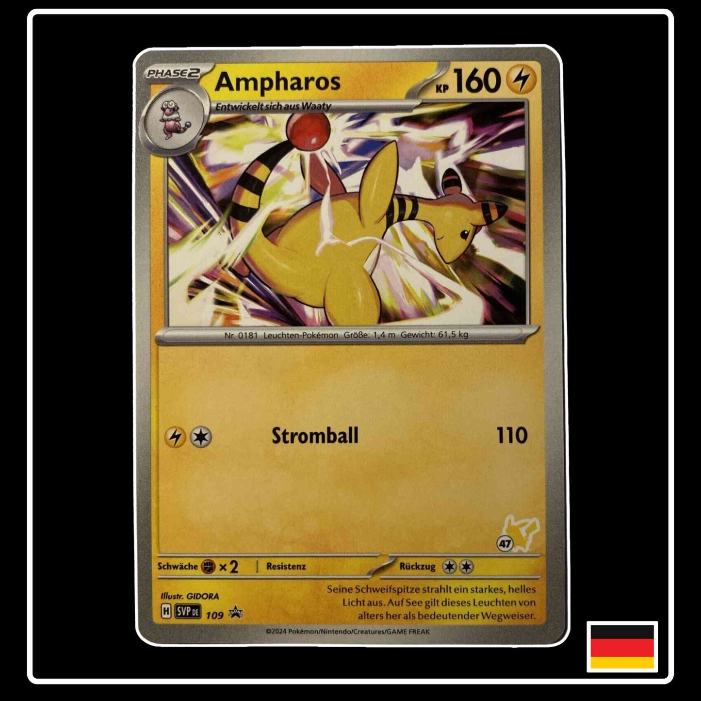 Ampharos Holo SVP DE 109 SV Black Star Promo (Kampfakademie)