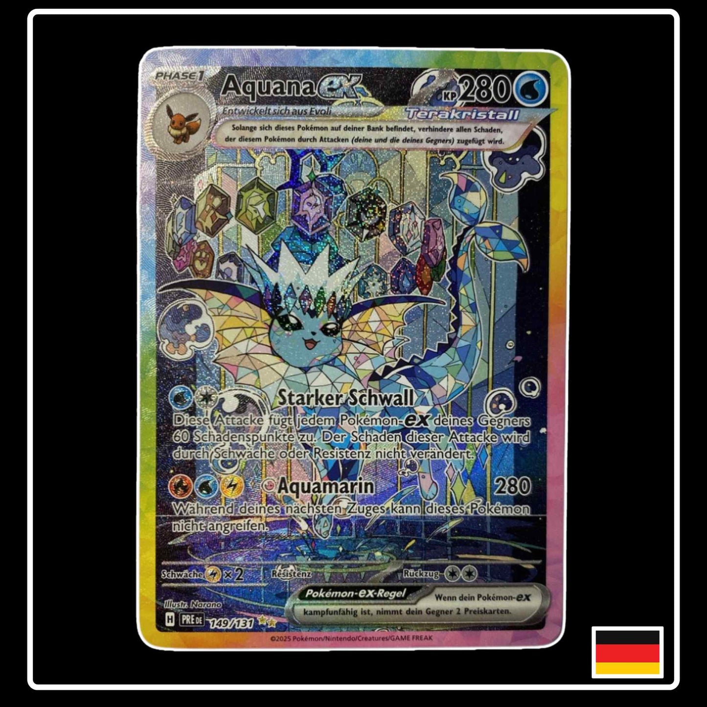 Aquana ex Special Illustration Rare 149/131 Pokemon Prismatische Entwicklungen Sammelkarte