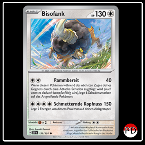 Bisofank 151/191 Pokemon Stürmische Funken