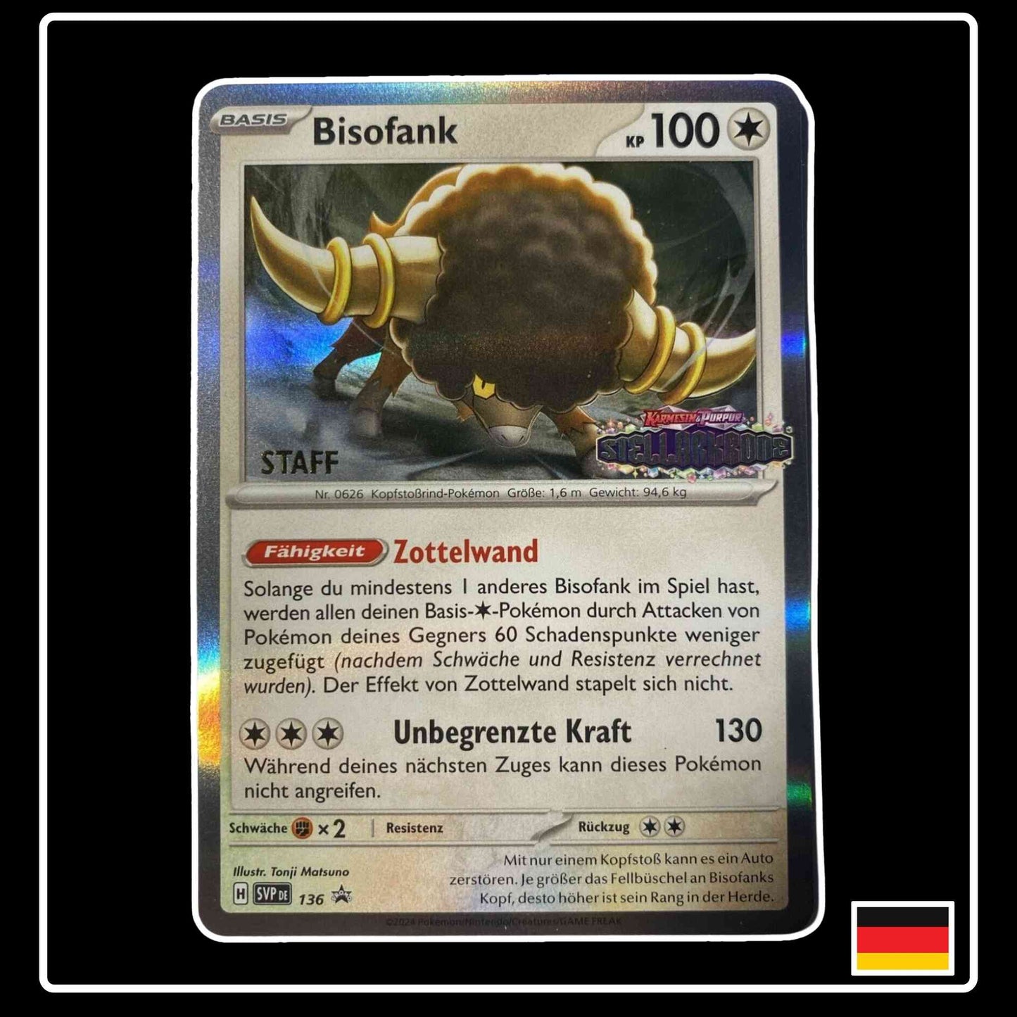 Bisofank STAFF SVP DE 136 Pokemon Black Star Promo