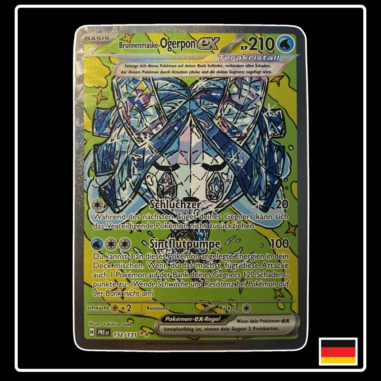 Brunnenmaske-Ogerpon Special Illustration Rare Pokémon Karte – Prismatische Entwicklungen, Deutsch, holografisch, selten