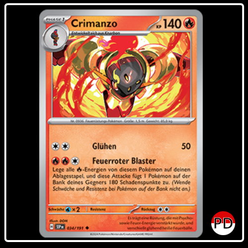 Crimanzo 034/191 Pokemon Stürmische Funken Sammelkarten