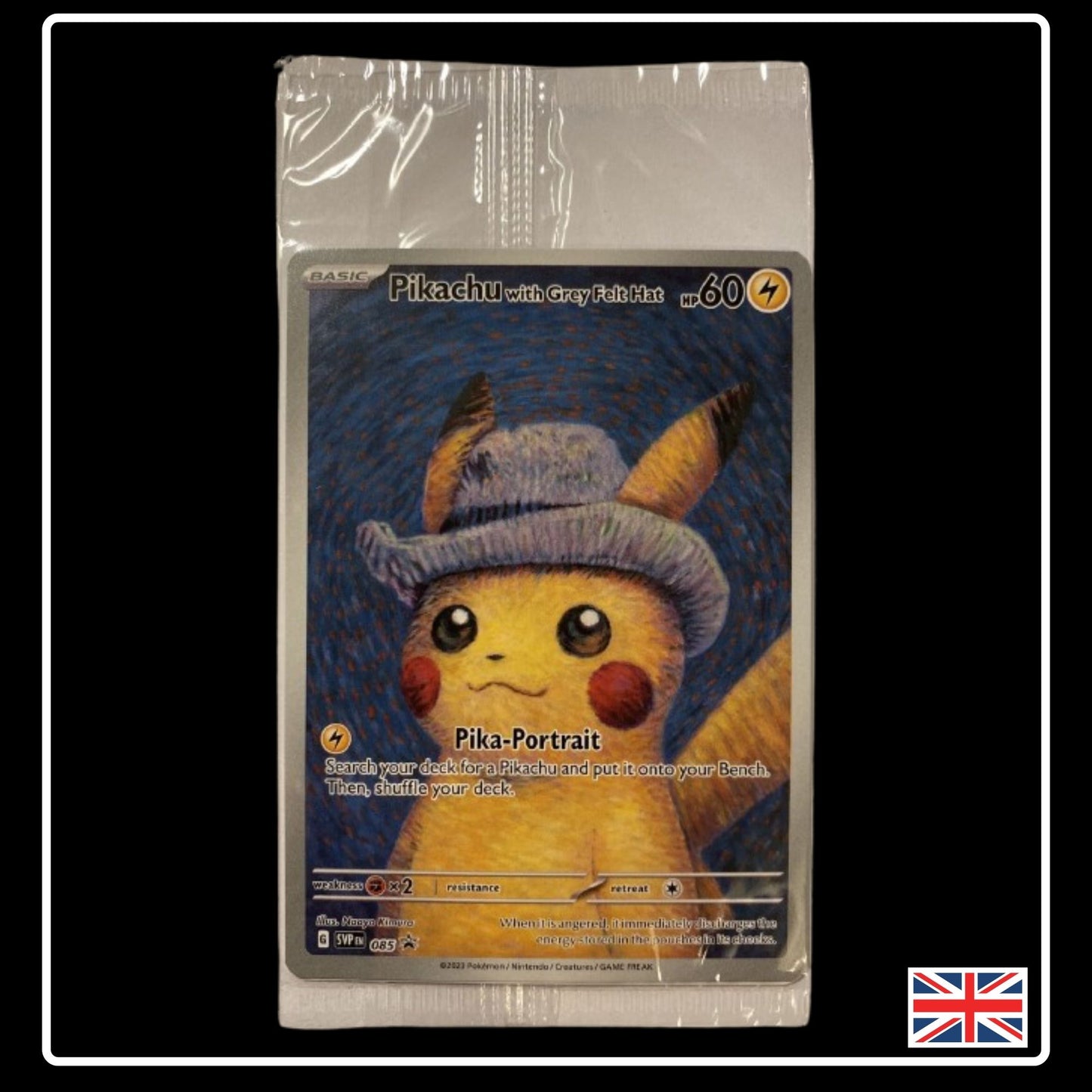 Pikachu with Grey Felt Hat Promo Englisch SVP 085 Karmesin & Purpur