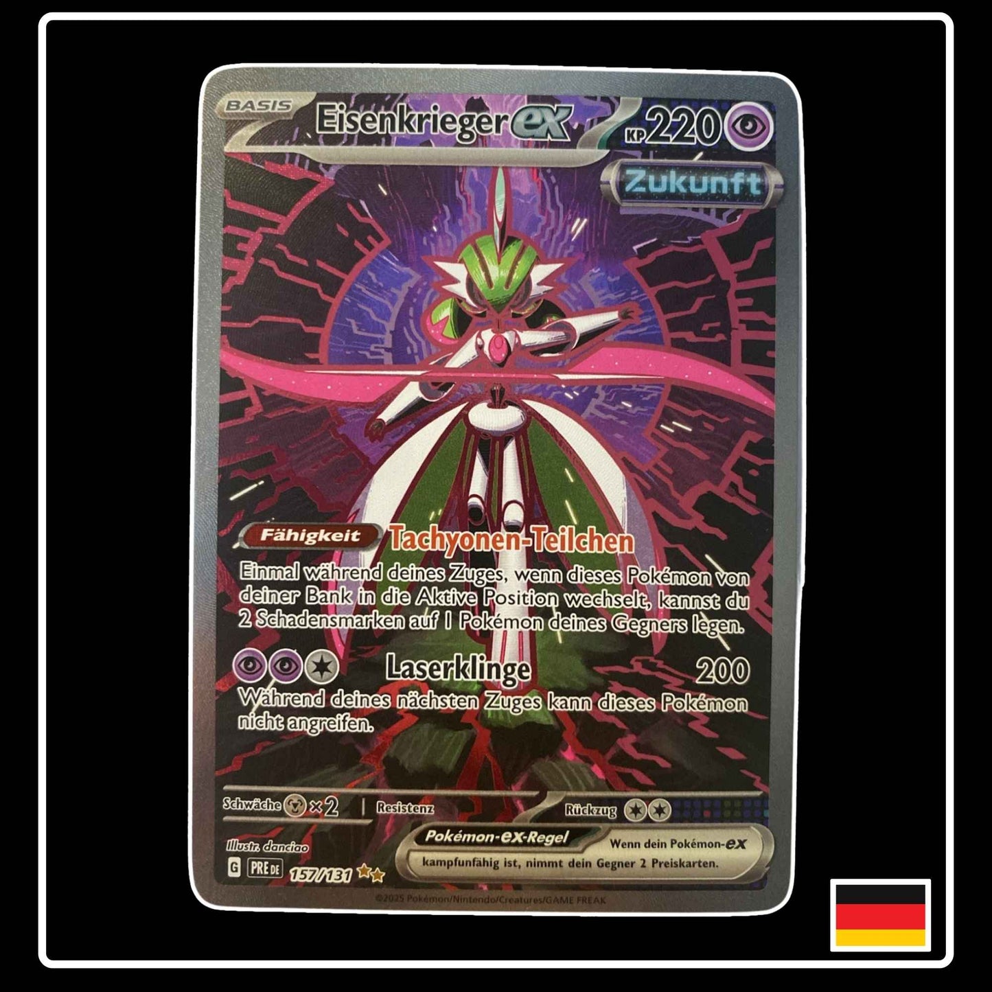 Eisenkrieger Special Illustration Rare Pokémon Karte – Prismatische Entwicklungen, Deutsch, holografisch, selten