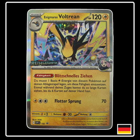 Enigmaras-Voltrean Reisegefährten PROMO Pokémon Karte – Karmesin & Purpur , Deutsch, holografisch, selten