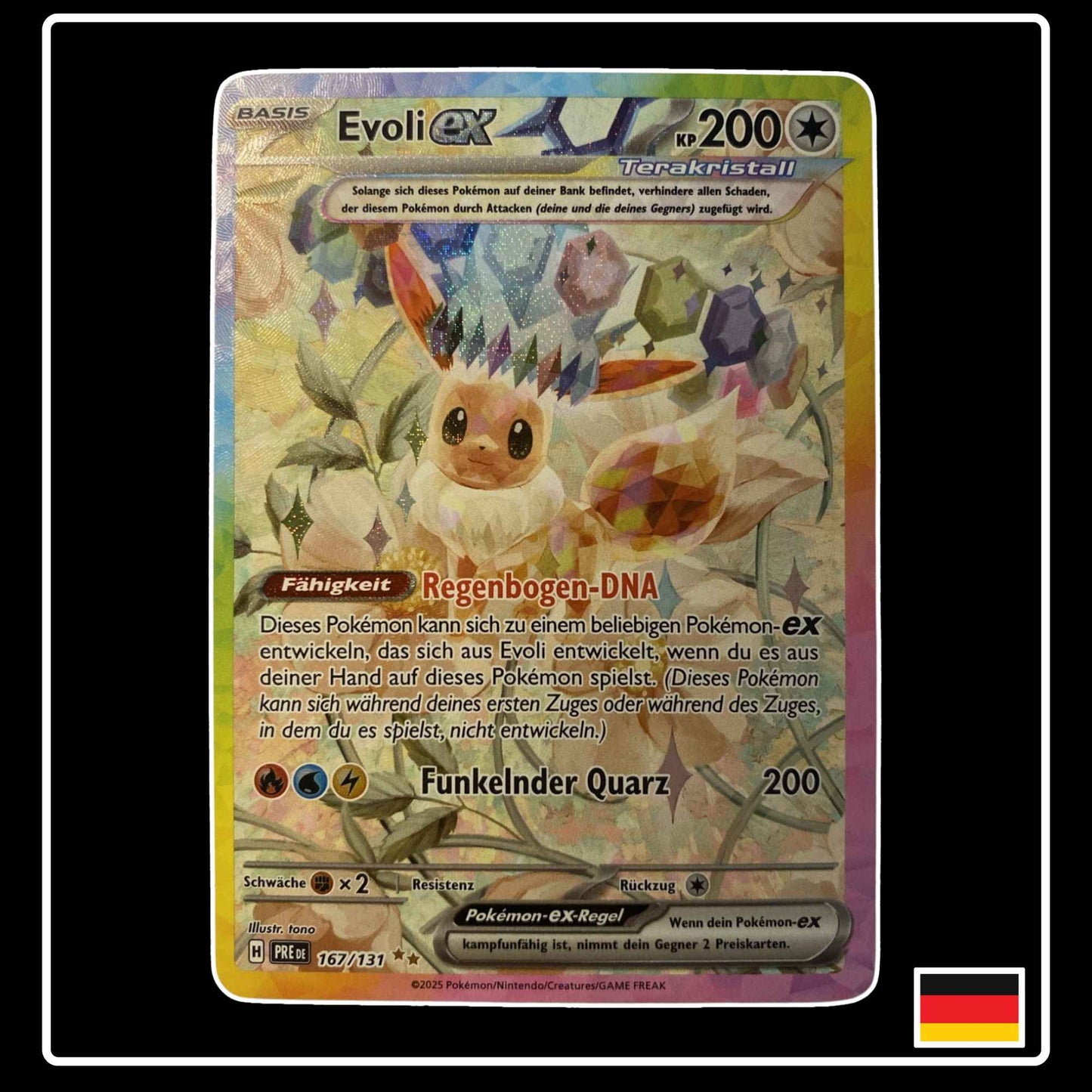 Evoli Special Illustration Rare Pokémon Karte – Prismatische Entwicklungen, Deutsch, holografisch, selten
