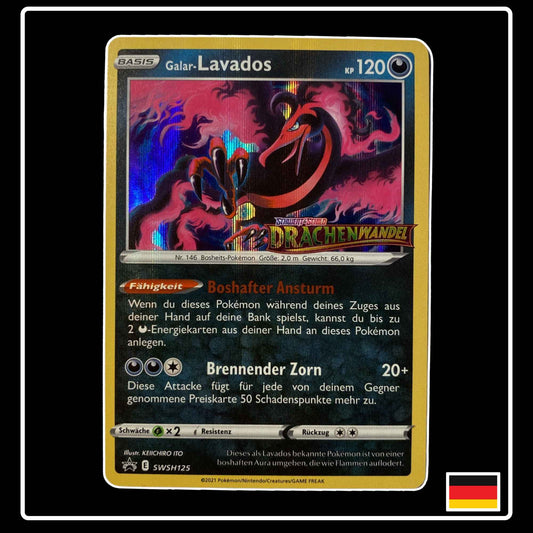 Galar-Lavados Promo Pokémon Karte – Drachenwnadel, Deutsch, holografisch, selten