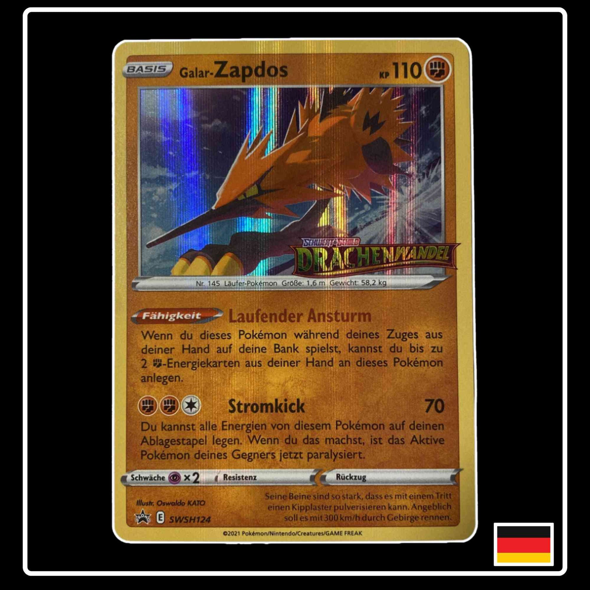 Galar-Zapdos SWSH124 Drachenwandel Black Star SWSH Promo