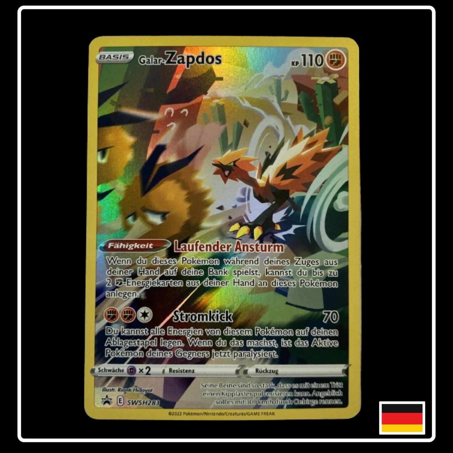 Galar-Zapdos Art Rare SWSH283 Zenit der Koenige