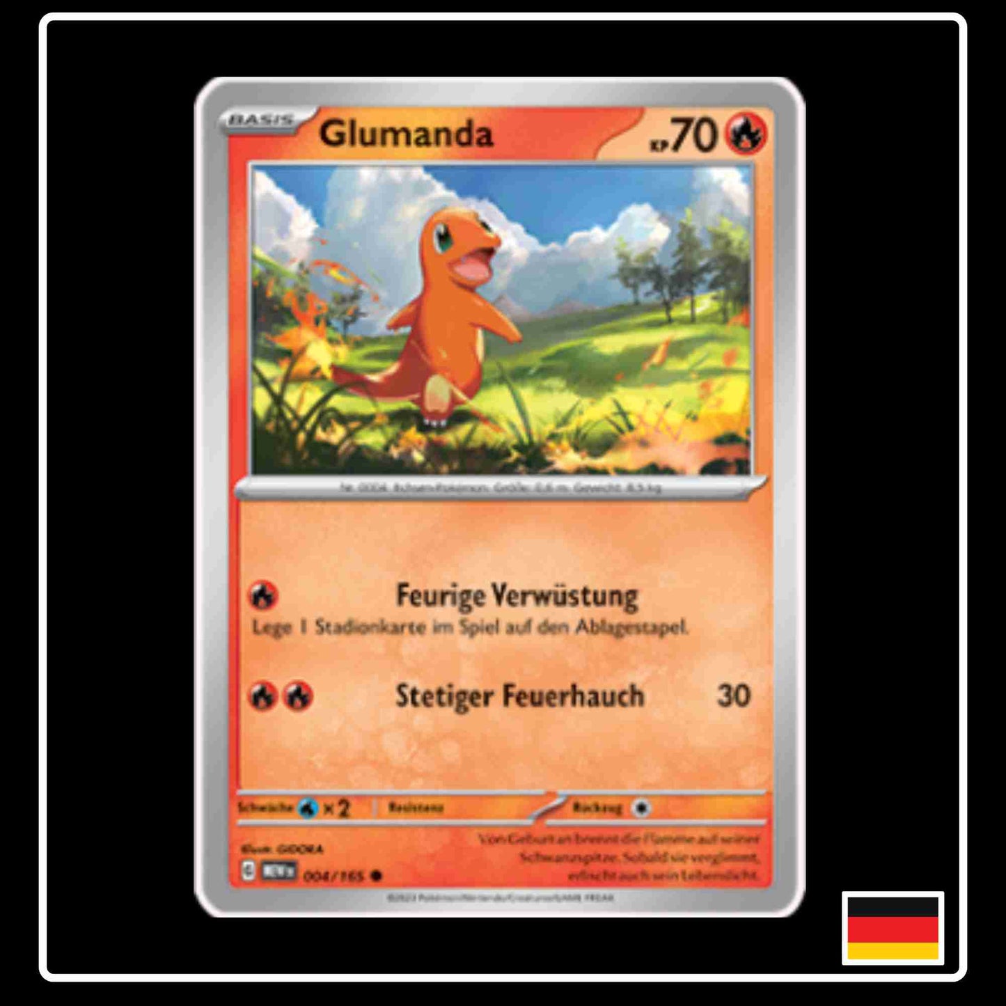 Glumanda 004/165 aus dem Pokemon Set Karmesin & Purpur 151