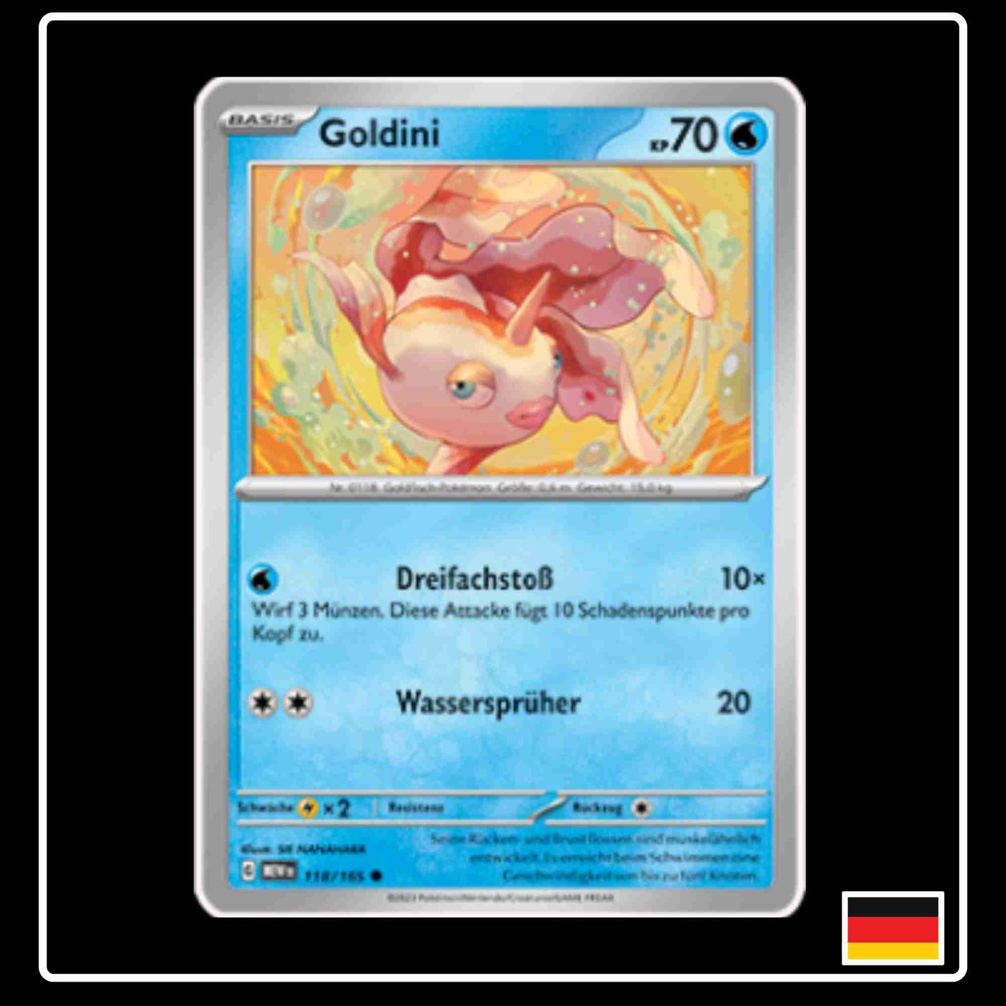 Goldini 118/165 aus dem Pokemon Set Karmesin & Purpur 151