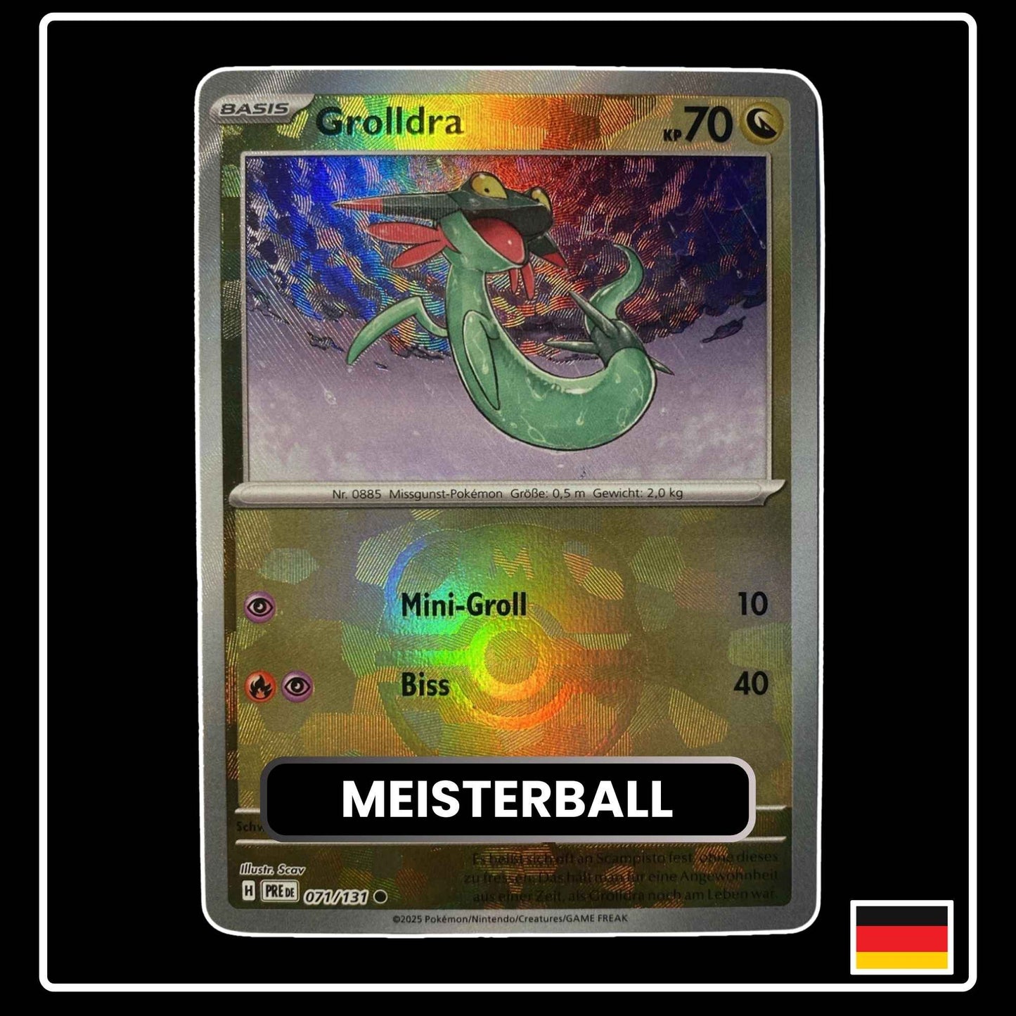 Grolldra Meisterball Pokémon Karte – Prismatische Entwicklungen, Deutsch, holografisch, selten
