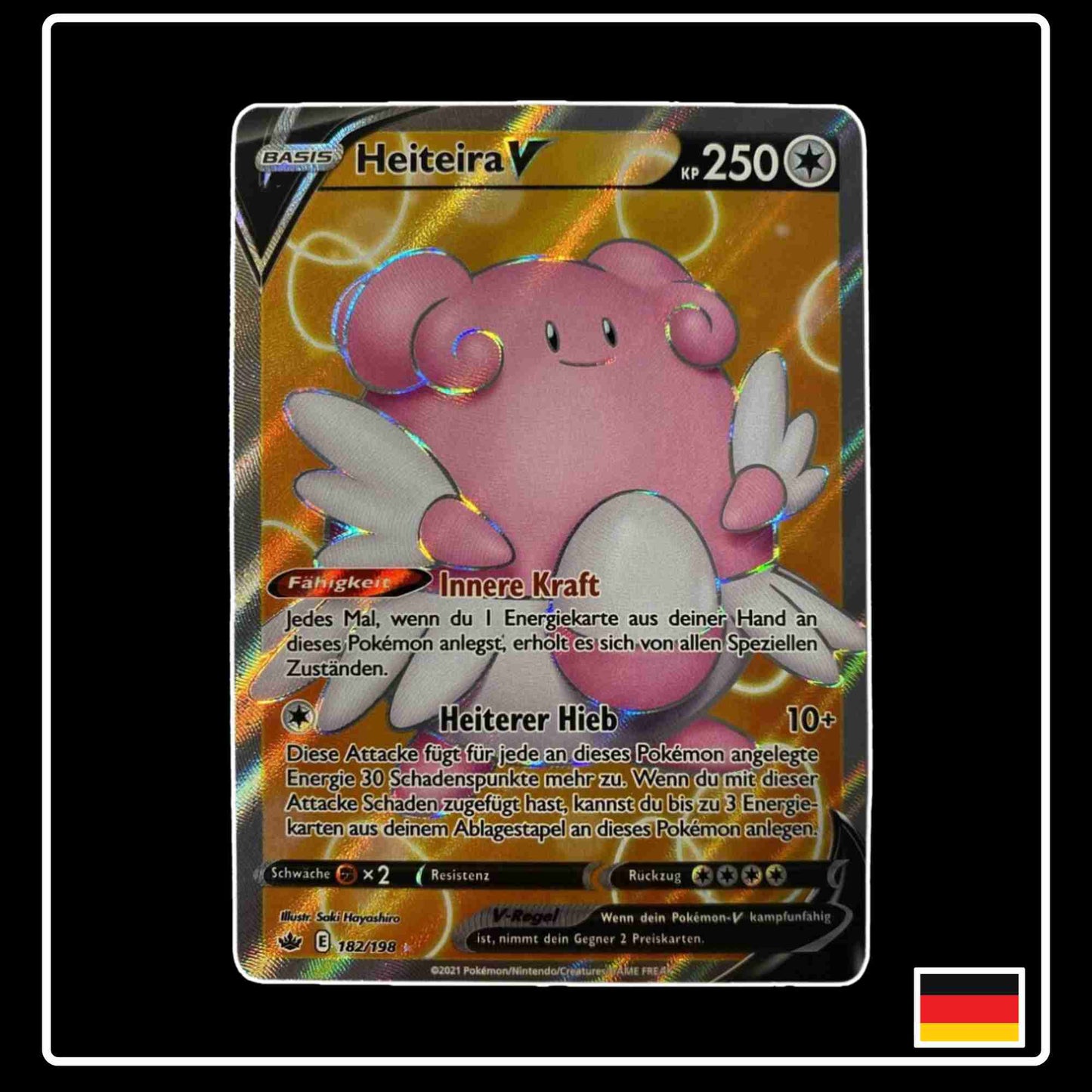 Pokemon Karte Heiteira V Full Art 182/198 aus dem Schwert & Schild Set Schaurige Herrschaft