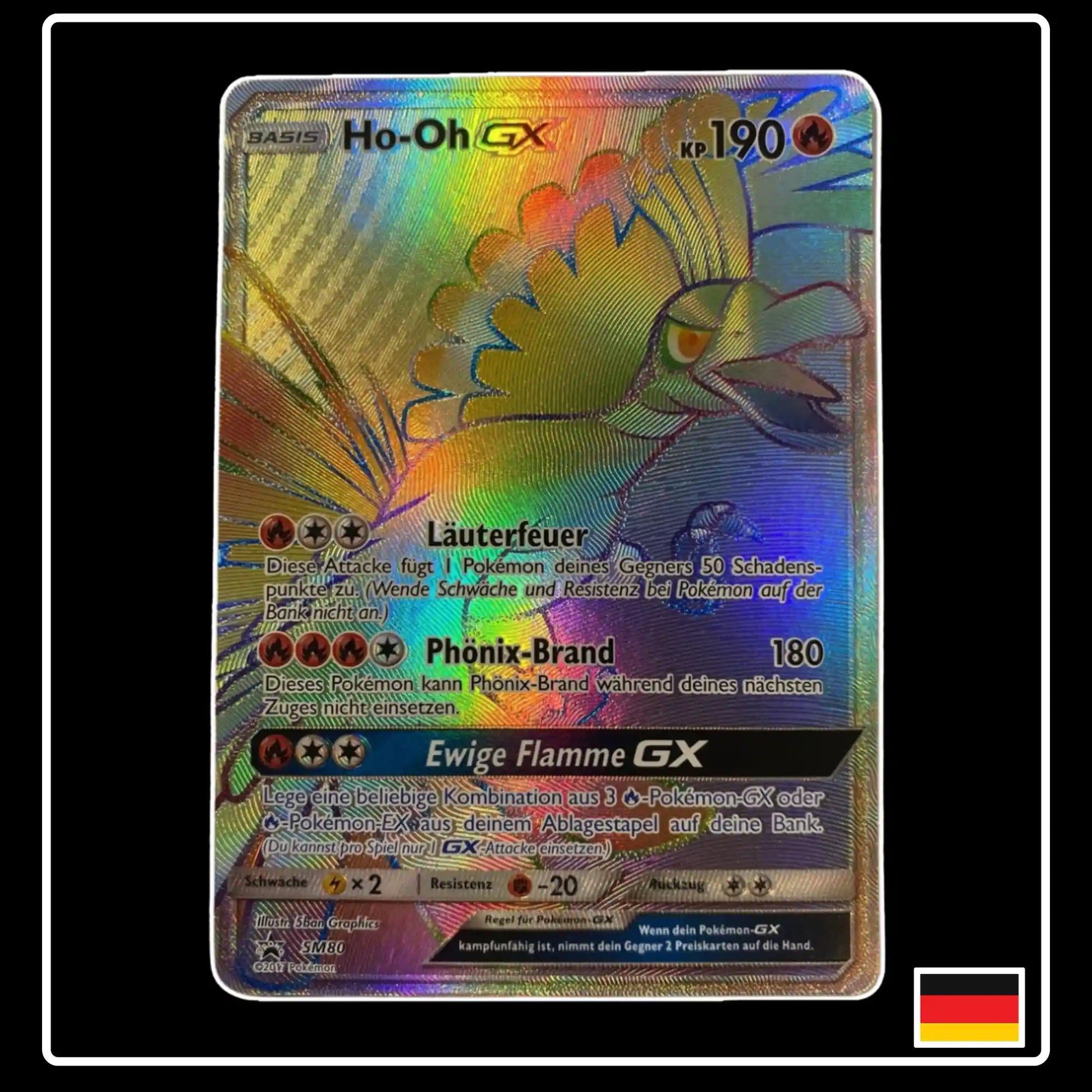 Ho-Oh GX Rainbow SM80 Pokemon SM Black Star Promo