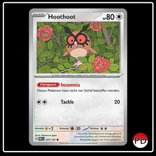 Hoothoot 077/131 Pokemon Prismatische Entwicklungen