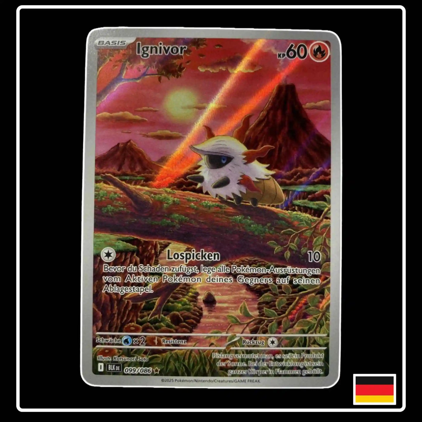 Ignivor Illustration Rare 099/086 Pokemon Schwarze Blitze