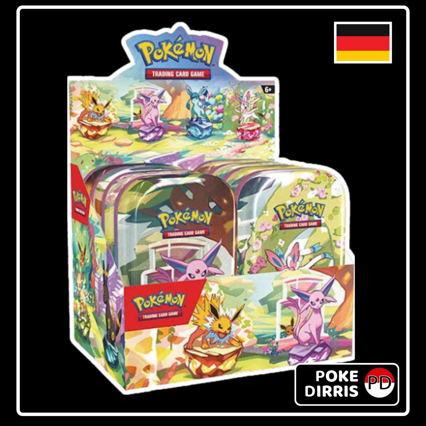 Pokemon Prismatische Entwicklungen Mini Tin Display