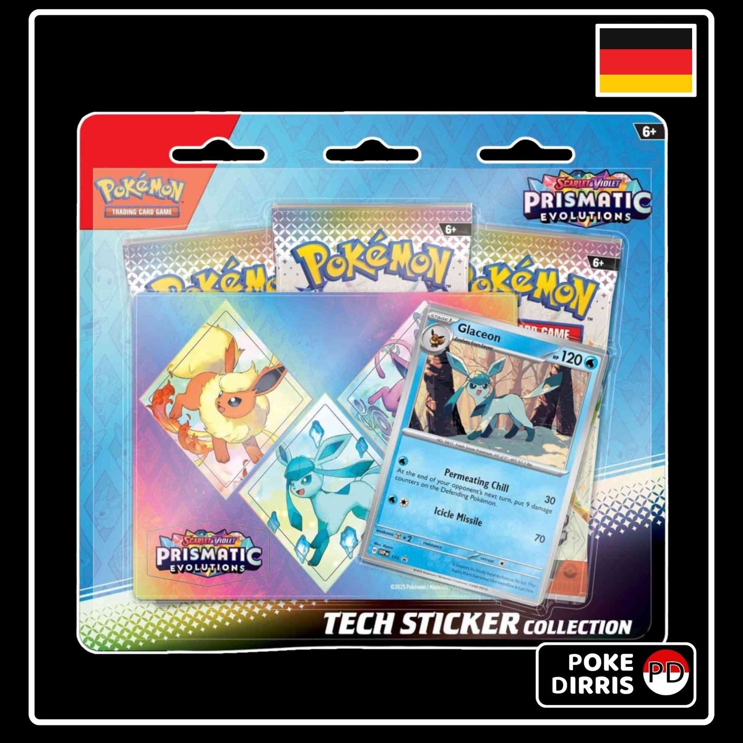 Pokemon Prismatische Entwicklungen Tech-Sticker Kollektion Deutsch Glaziola