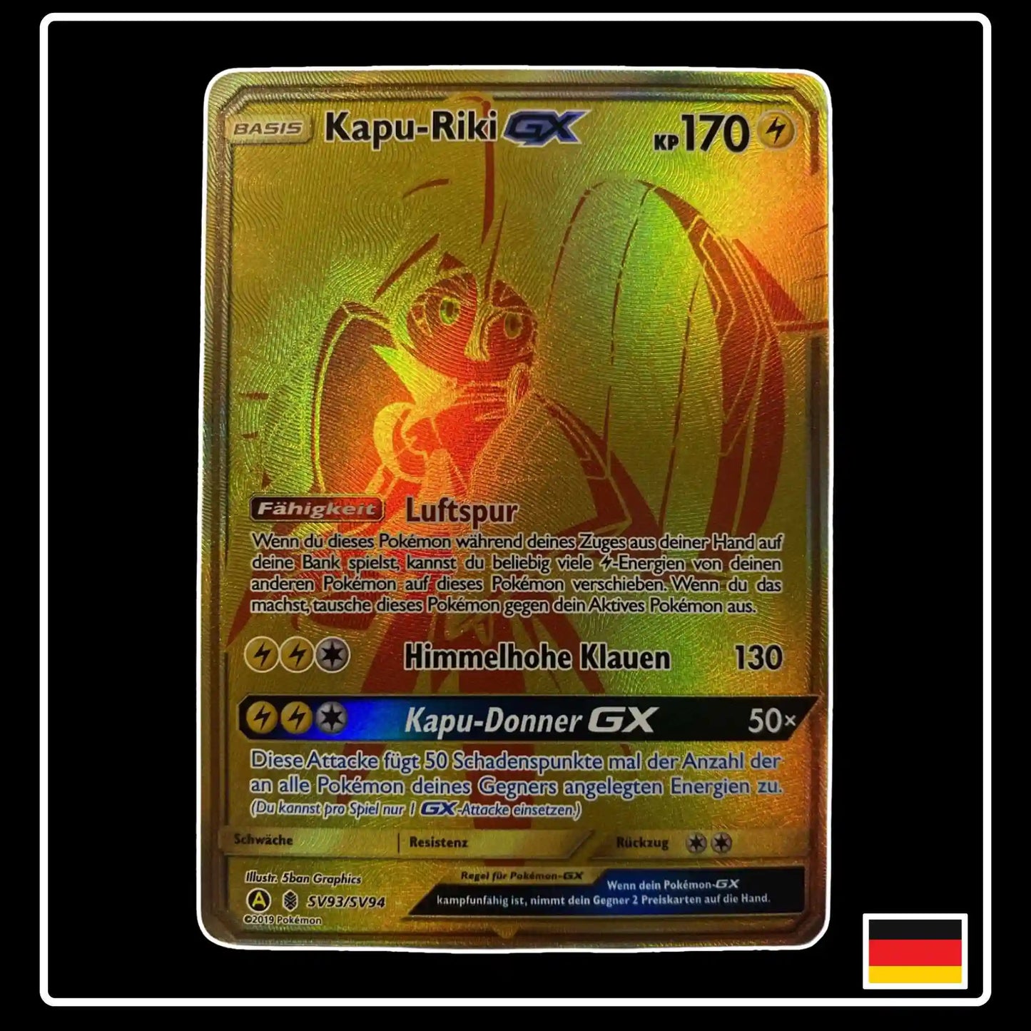 Kapu-Riki GX GOLD SV93/SV94 Pokemon Verborgenes Schicksal