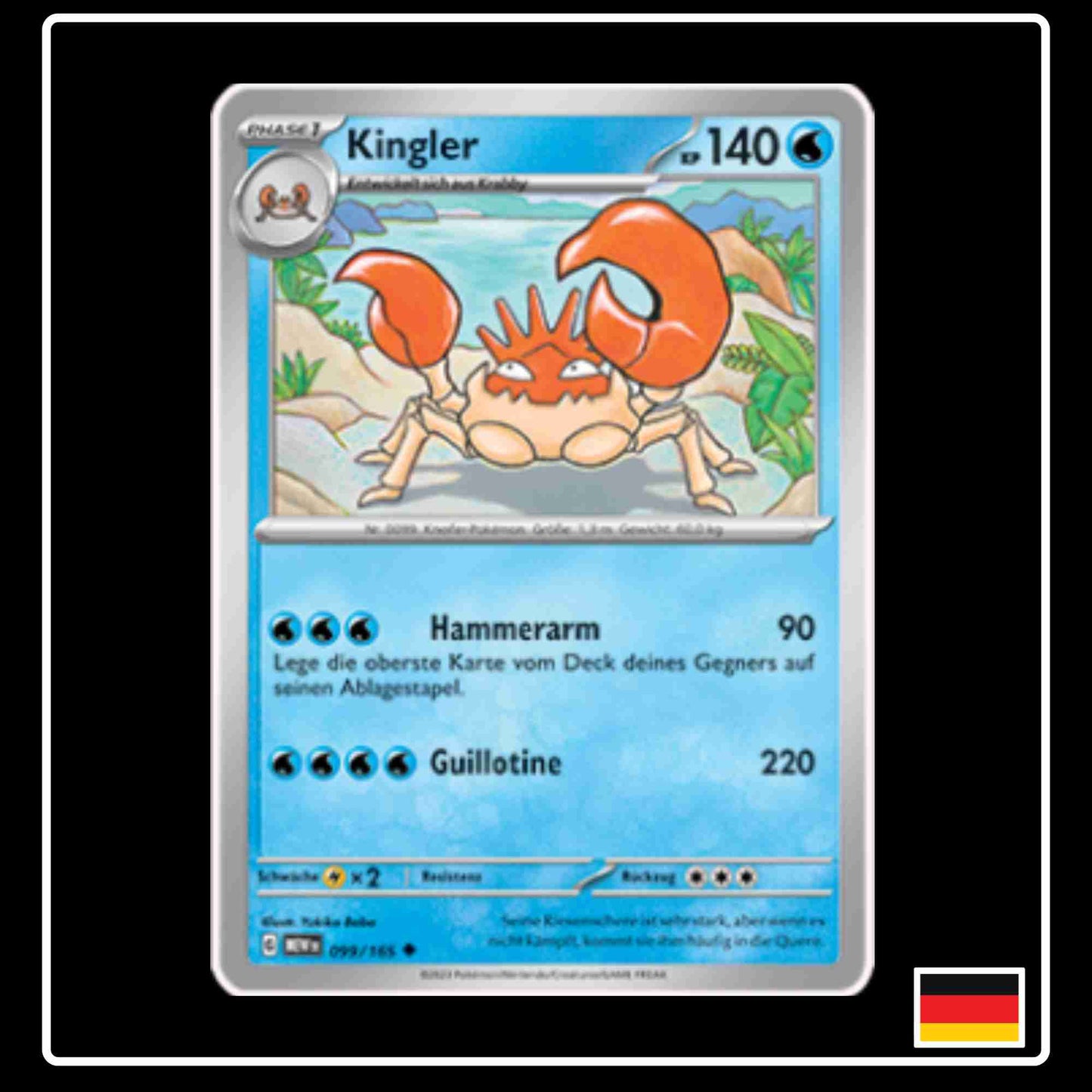 Kingler 099/165 aus dem Pokemon Set Karmesin & Purpur 151
