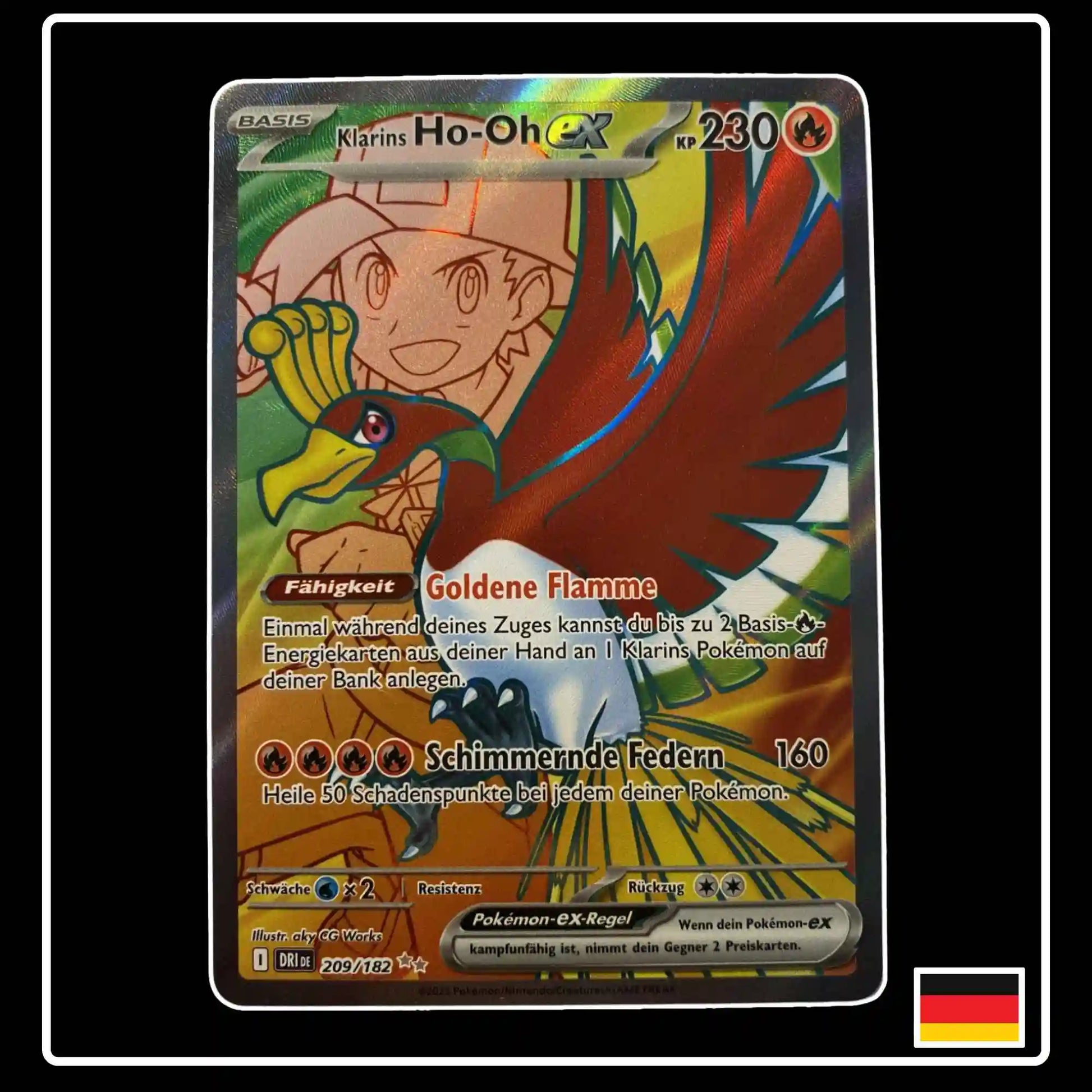 Klarins Ho-Oh ex Full Art 209/182 Pokemon Ewige Rivalen