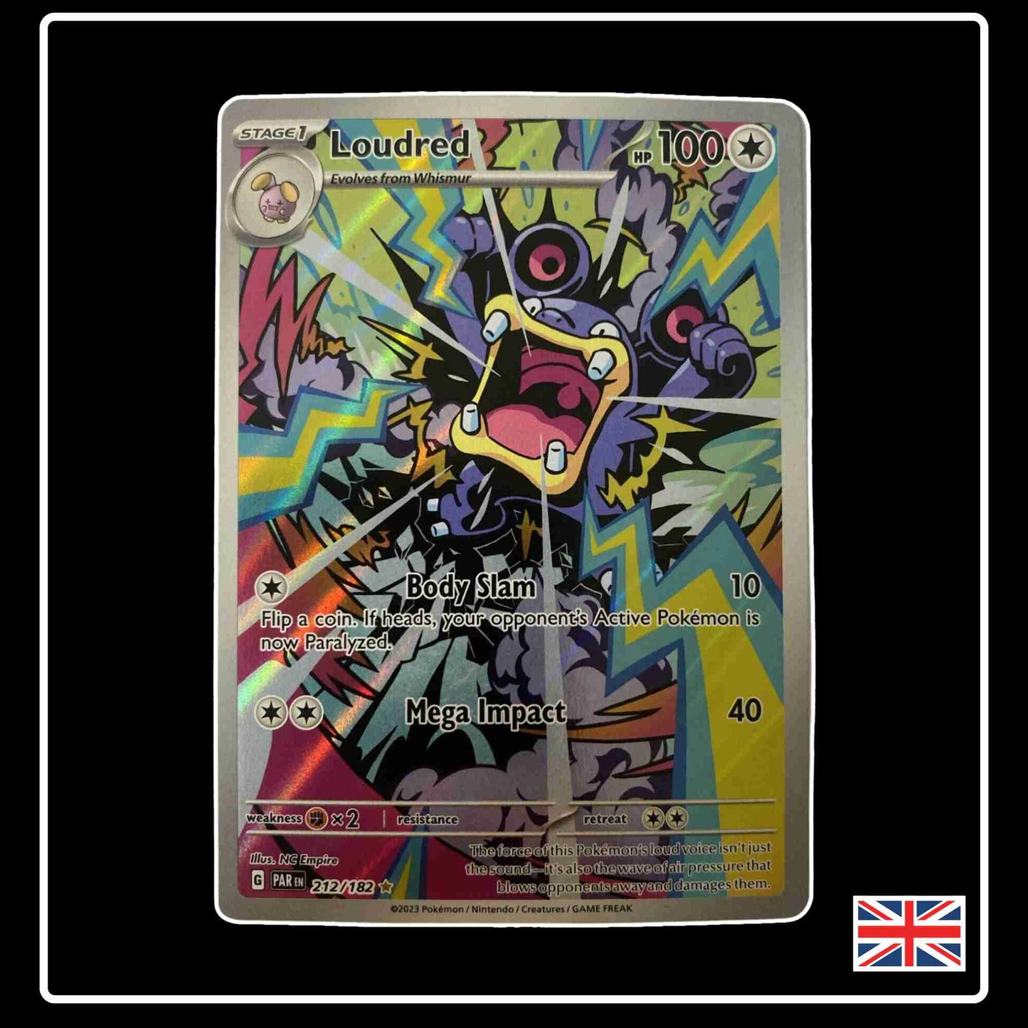 Loudred Art Rare Englisch 212/182 Paradox Rift