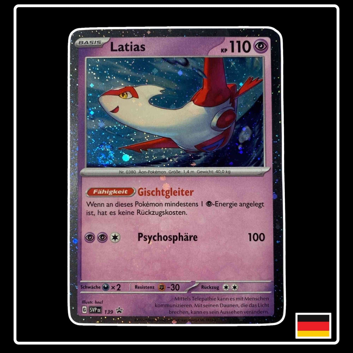 Latias Holo SVP DE 139 SV Black Star Promo