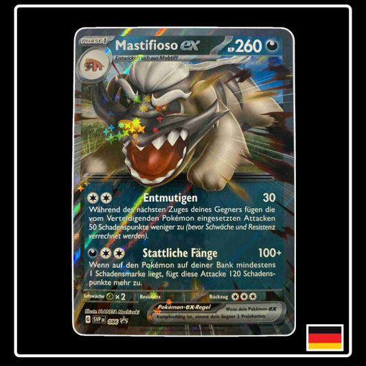 Mastifioso ex SVP DE 086 Pokemon Karte aus Karmesin & Purpur