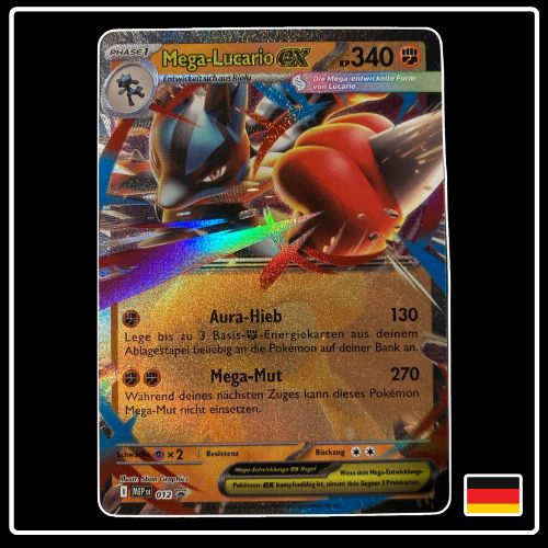 Mega Lucario ex MEP DE 012 Mega Entwicklung Black Star Promo