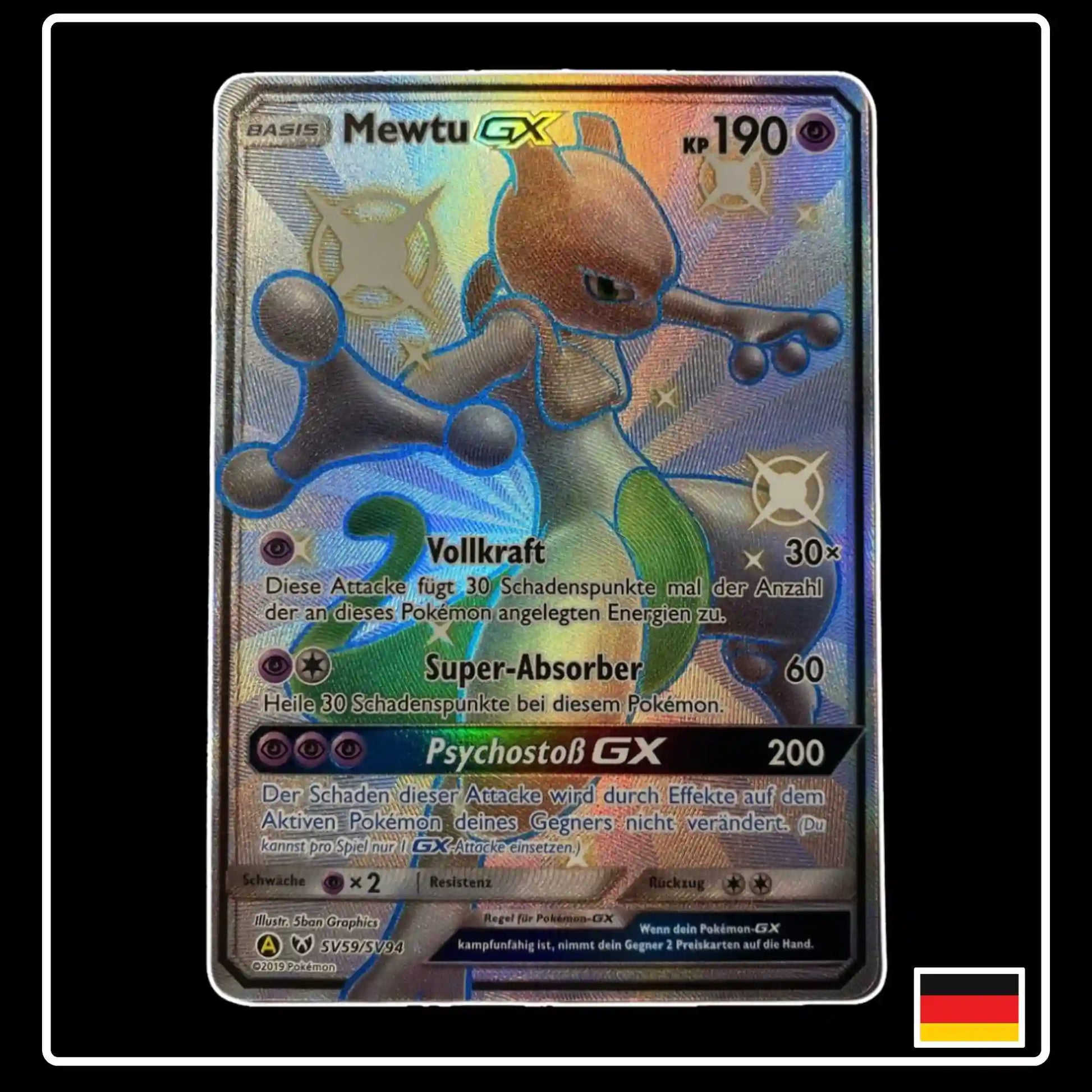 Mewtu GX Shiny SV59 Pokemon Verborgenes Schicksal