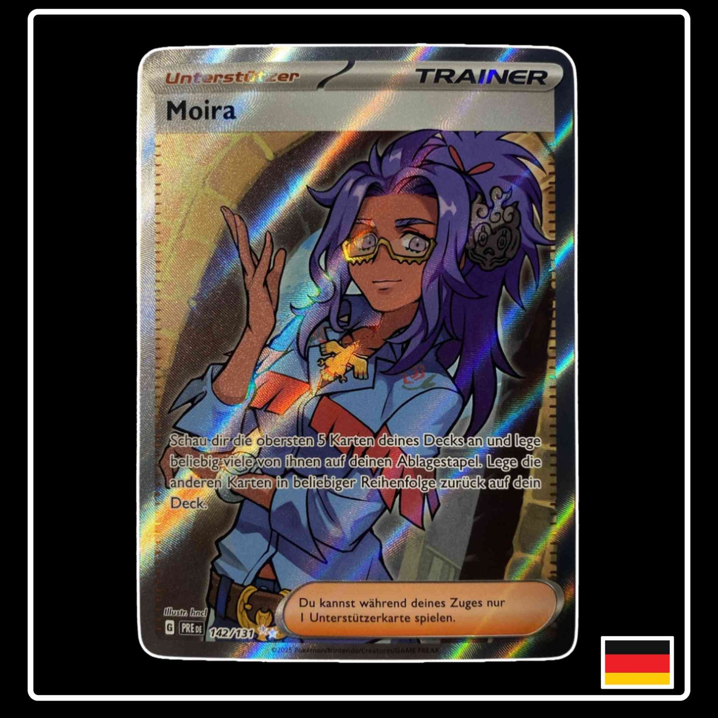 Moira Trainer Full Art 142/131 Pokemon Prismatische Entwicklungen