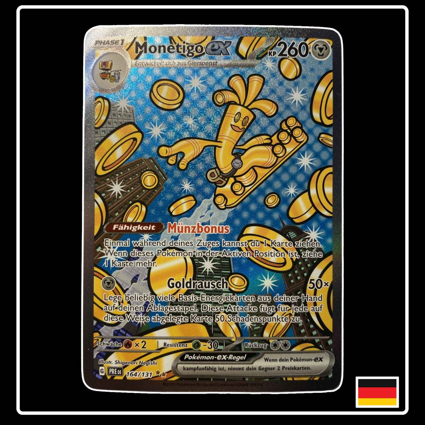 Monetigo Special Illustration Rare Pokémon Karte – Prismatische Entwicklungen, Deutsch, holografisch, selten