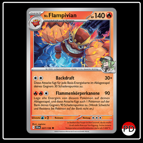 Ns Flampivian 027/159 Pokemon Reisegefährten