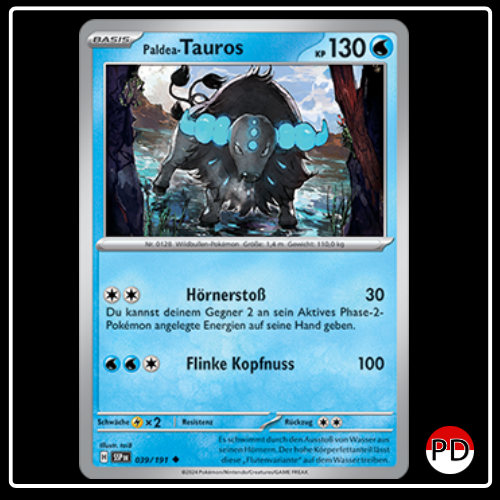 Paldea-Tauros 039/191 Pokemon Stürmische Funken Sammelkarten