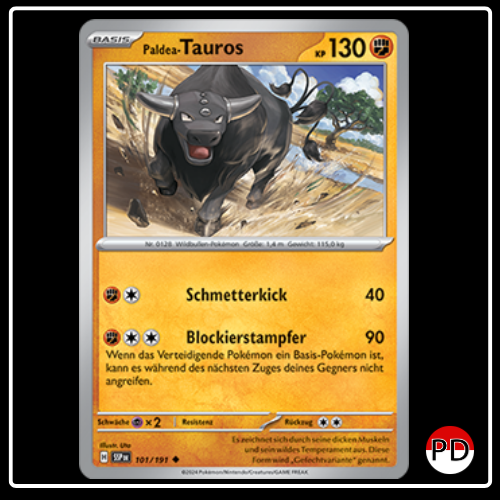 Paldea-Tauros 101/191 Pokemon Stürmische Funken