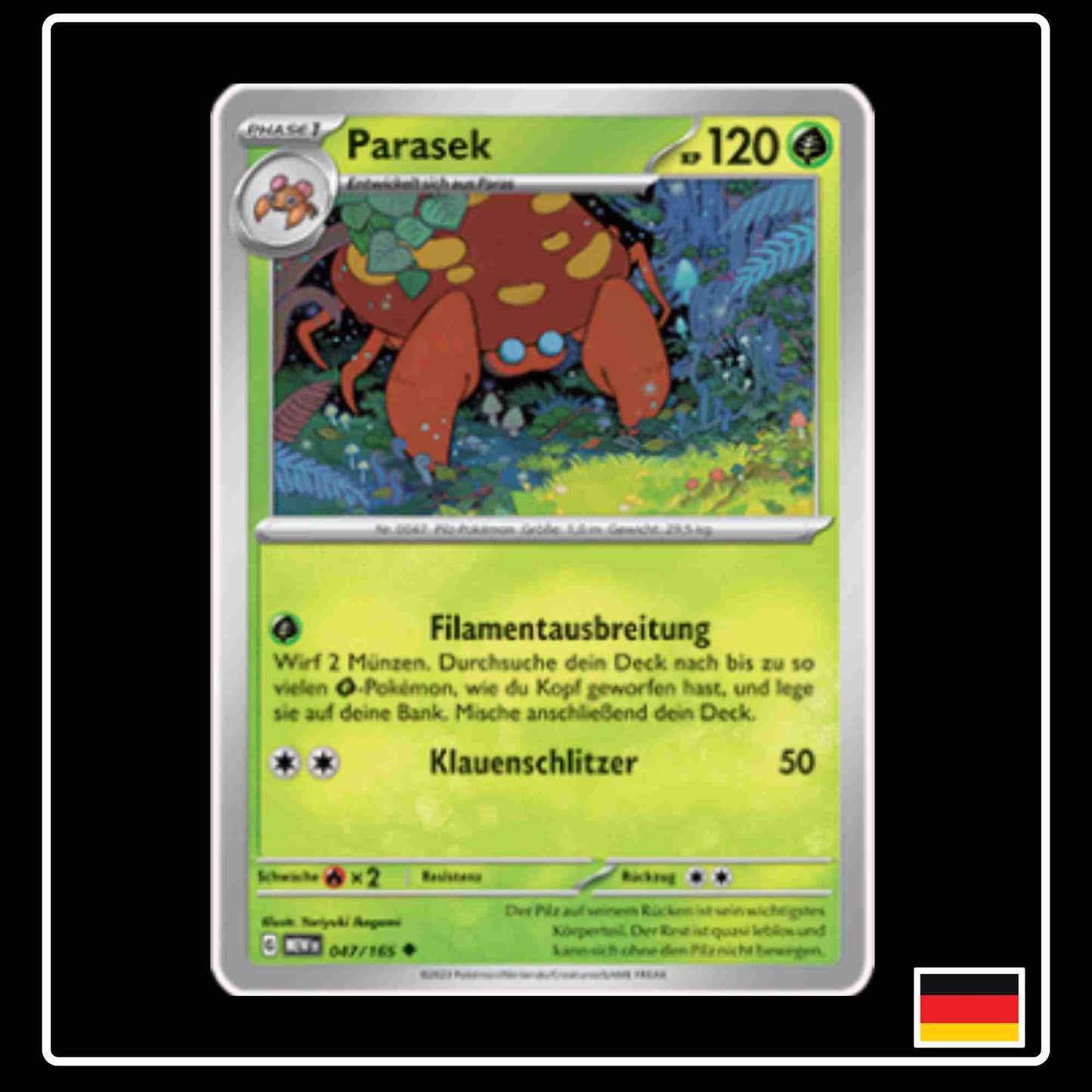 Parasek 047/165 aus dem Pokemon Set Karmesin & Purpur 151