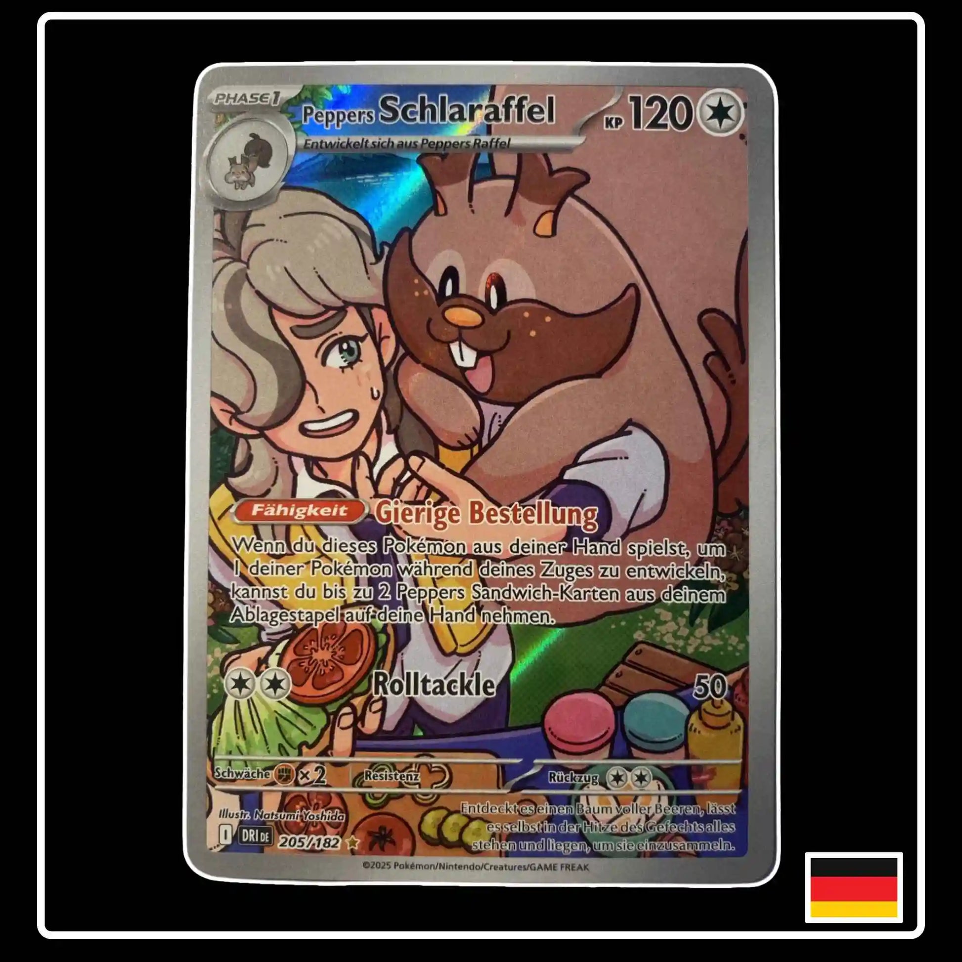 Peppers Schlaraffel Illustration Rare 205/182 Pokemon Ewige Rivalen