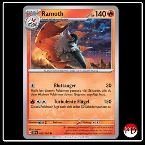 Ramoth 025/191 Pokemon Stürmische Funken Sammelkarten