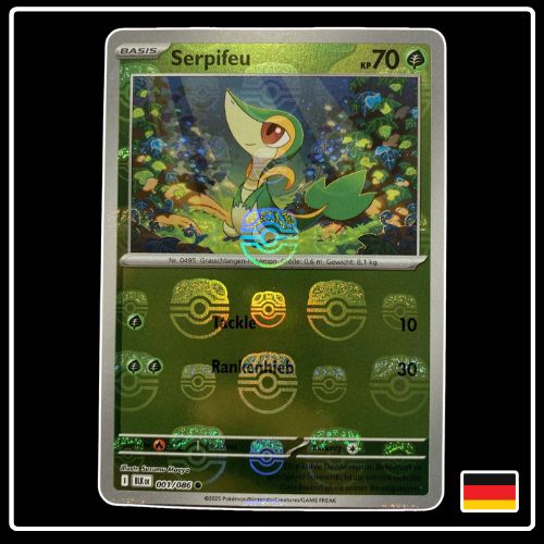 Serpifeu Meisterball 001/086 Pokemon Schwarze Blitze