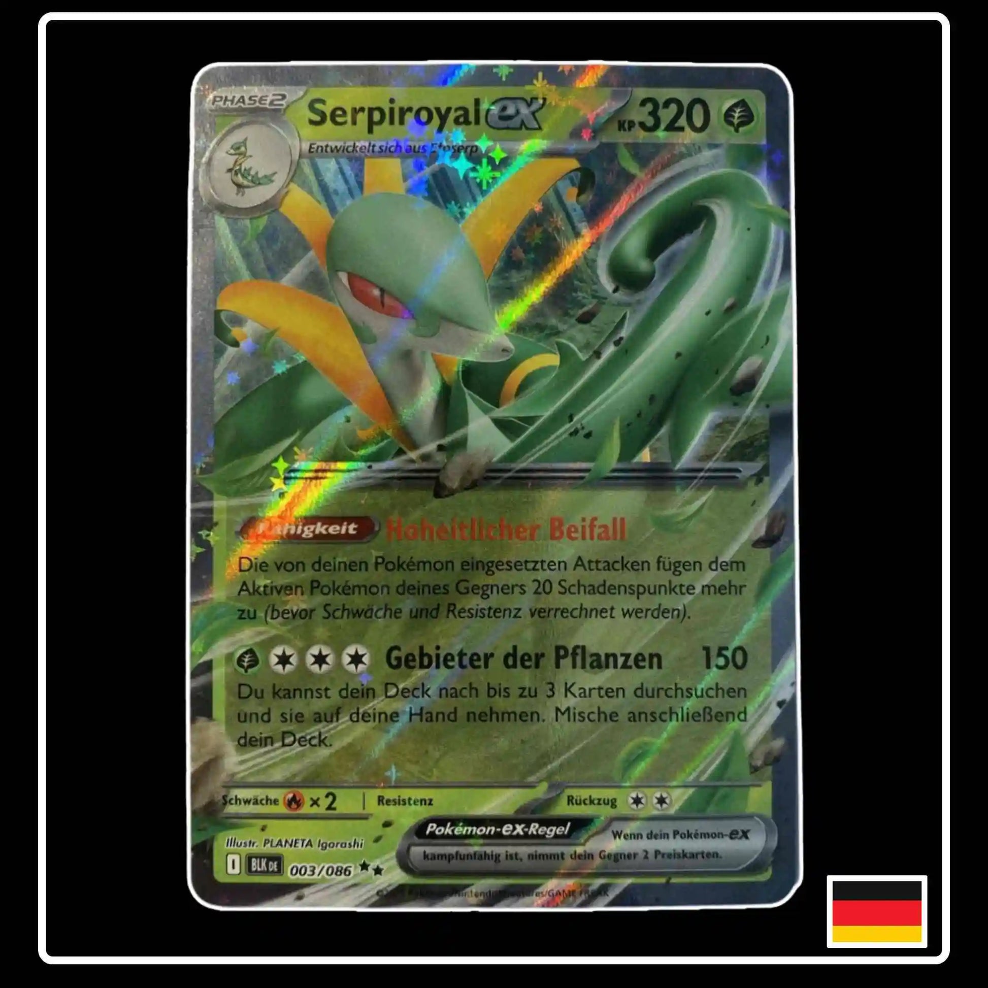 Serpiroyal ex 003/086 Pokemon Schwarze Blitze