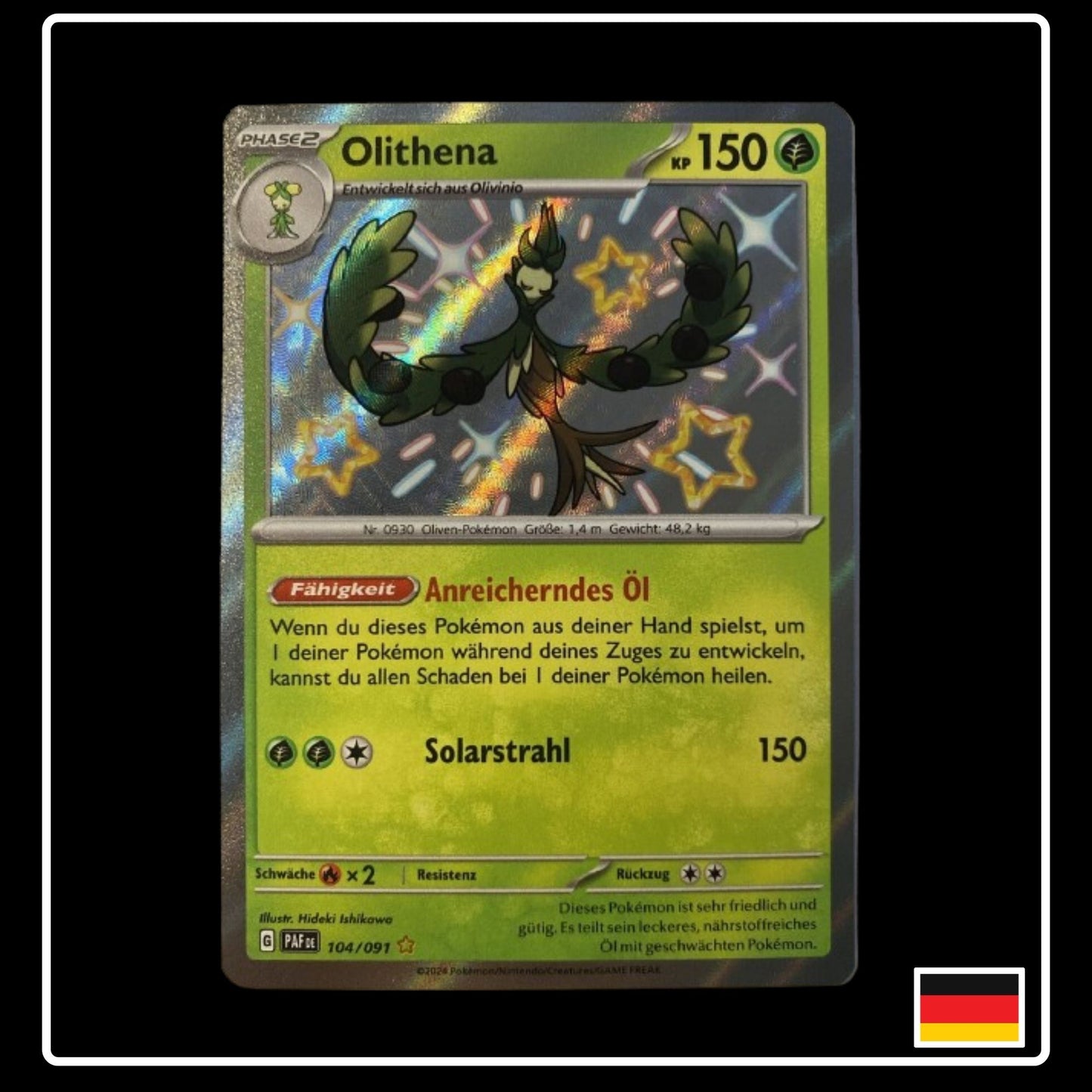 Shiny Olithena Pokemon Karte aus Paldeas Schicksale in Deutsch