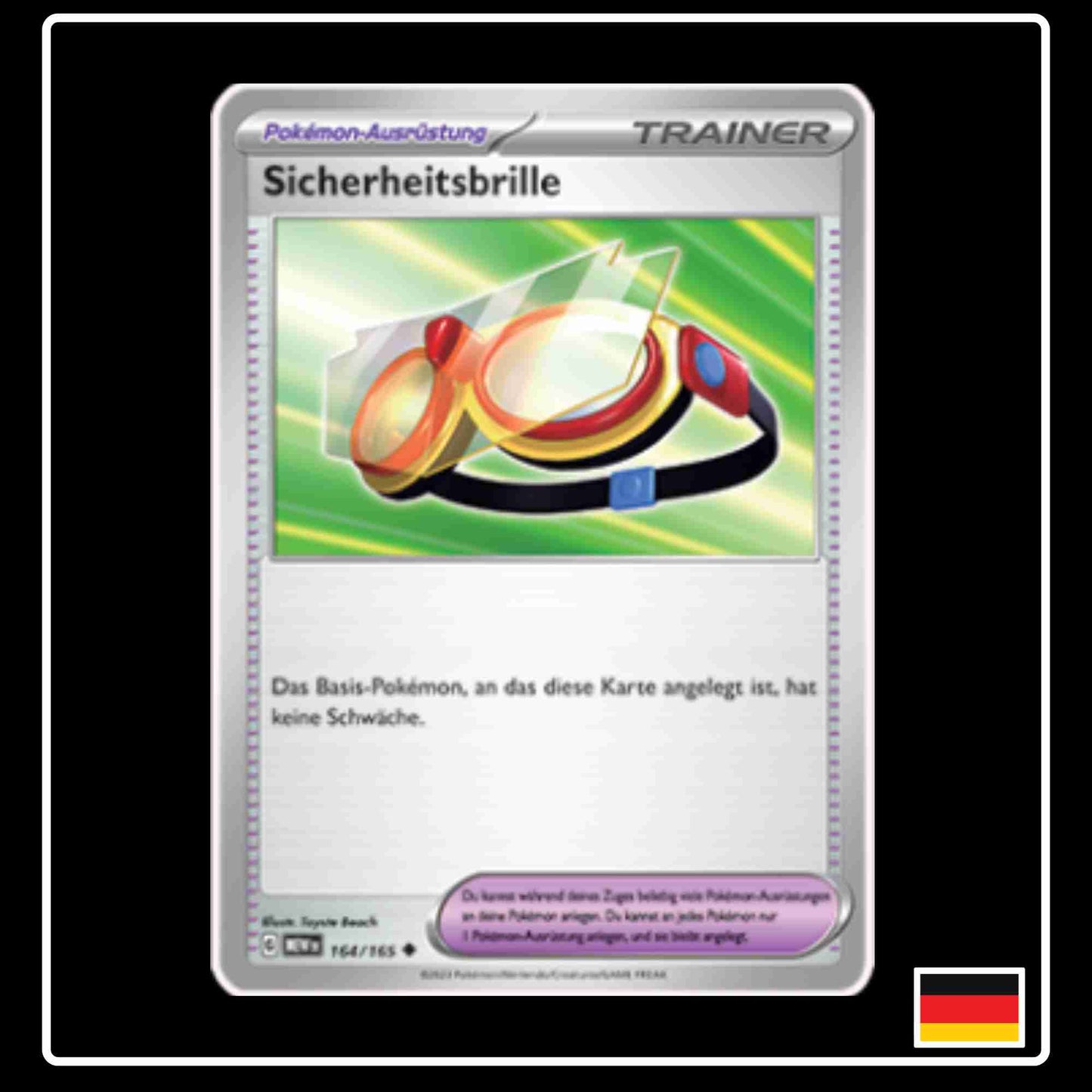 Sicherheitsbrille 164/165 aus dem Pokemon Set Karmesin & Purpur 151
