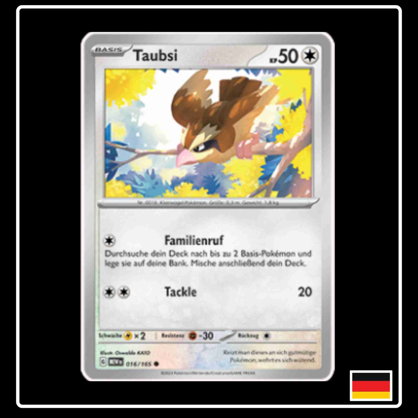 Taubsi 016/165 aus dem Pokemon Set Karmesin & Purpur 151