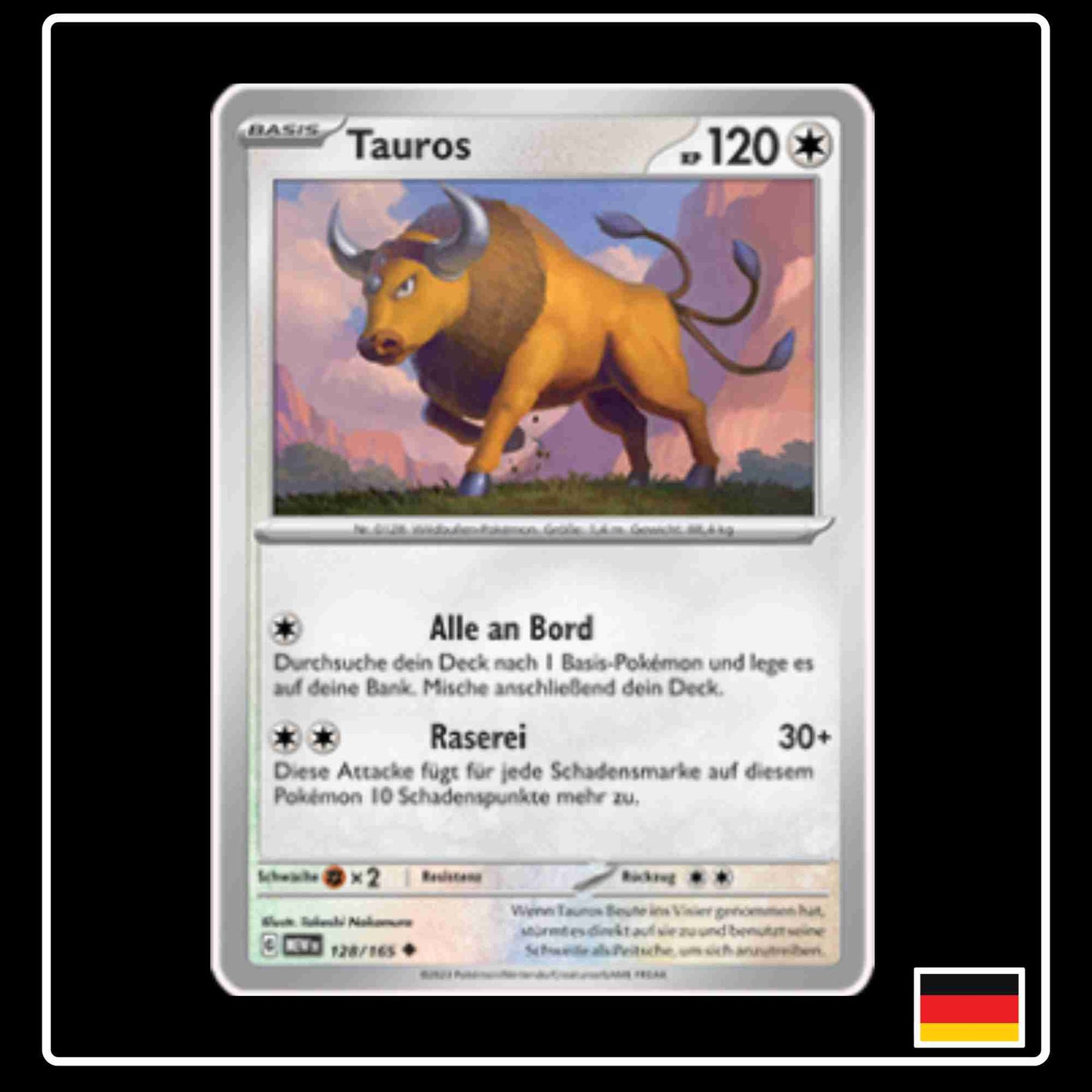 Tauros 128/165 aus dem Pokemon Set Karmesin & Purpur 151