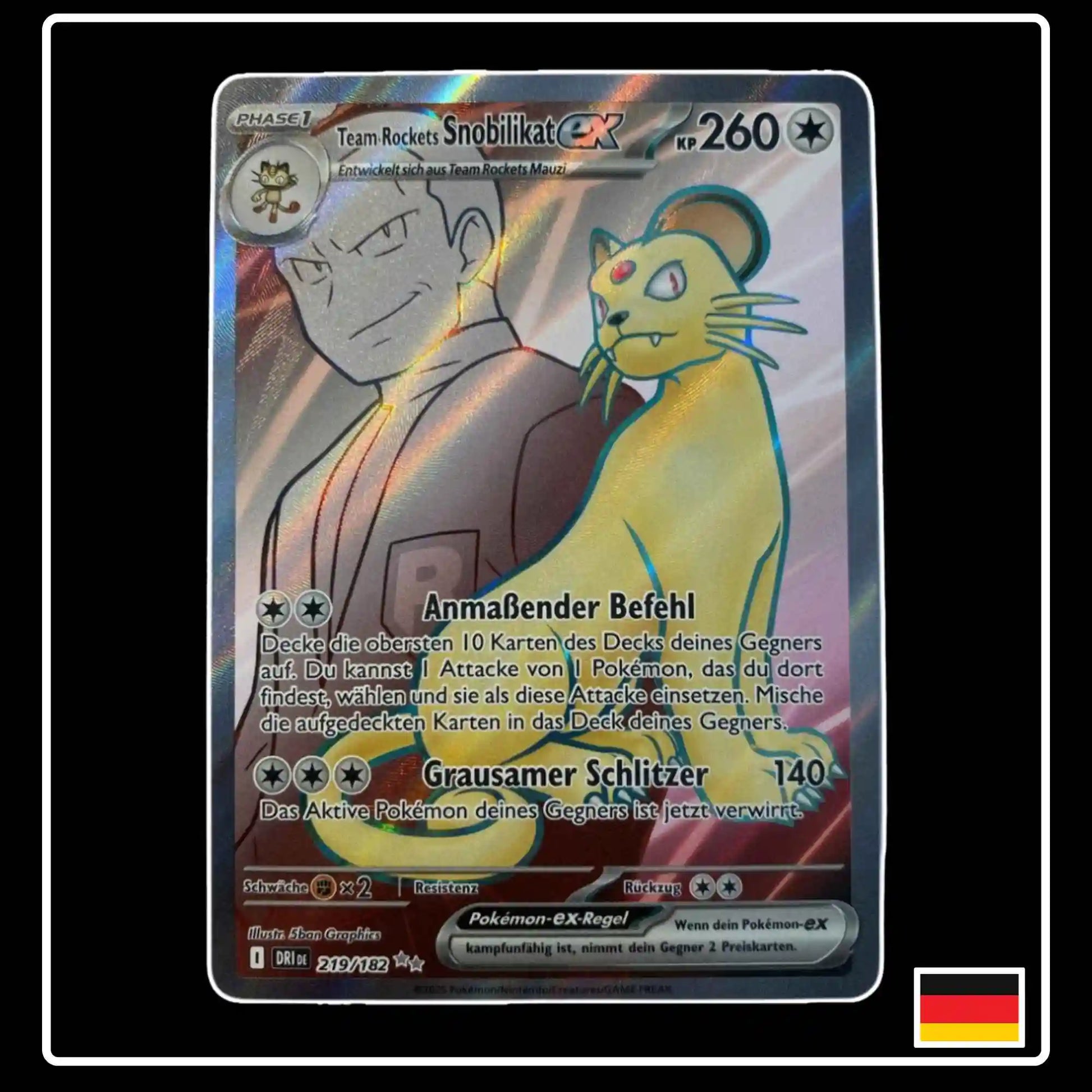 Team Rockets Snobilikat ex Full Art 219/182 Pokemon Ewige Rivalen