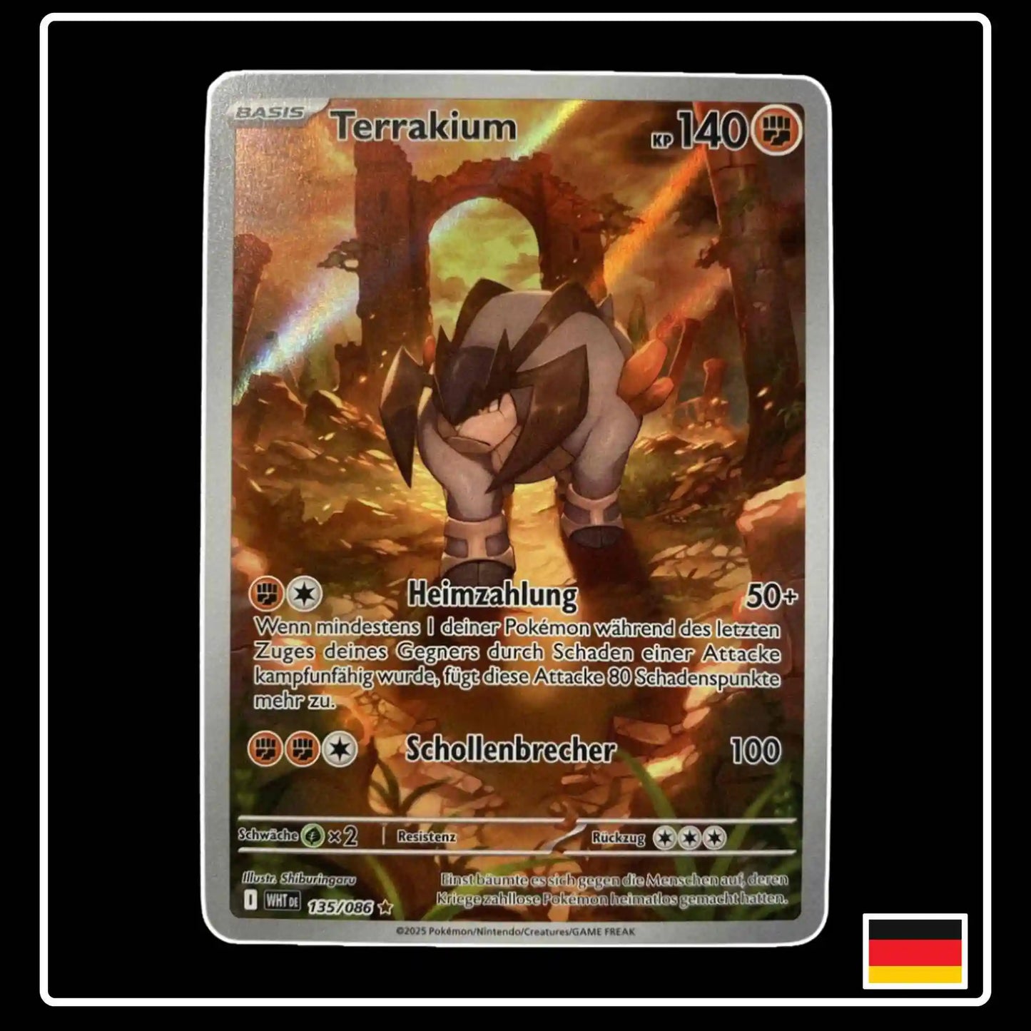 Terrakium Illustration Rare 135/086 Pokemon Weisse Flammen