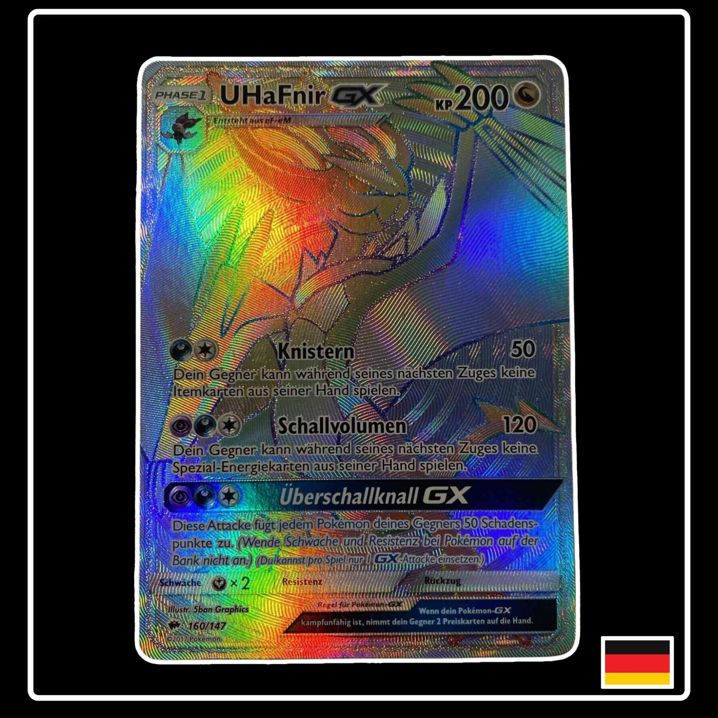UHaFnir GX Rainbow 160/147 Pokemon Nacht in Flammen