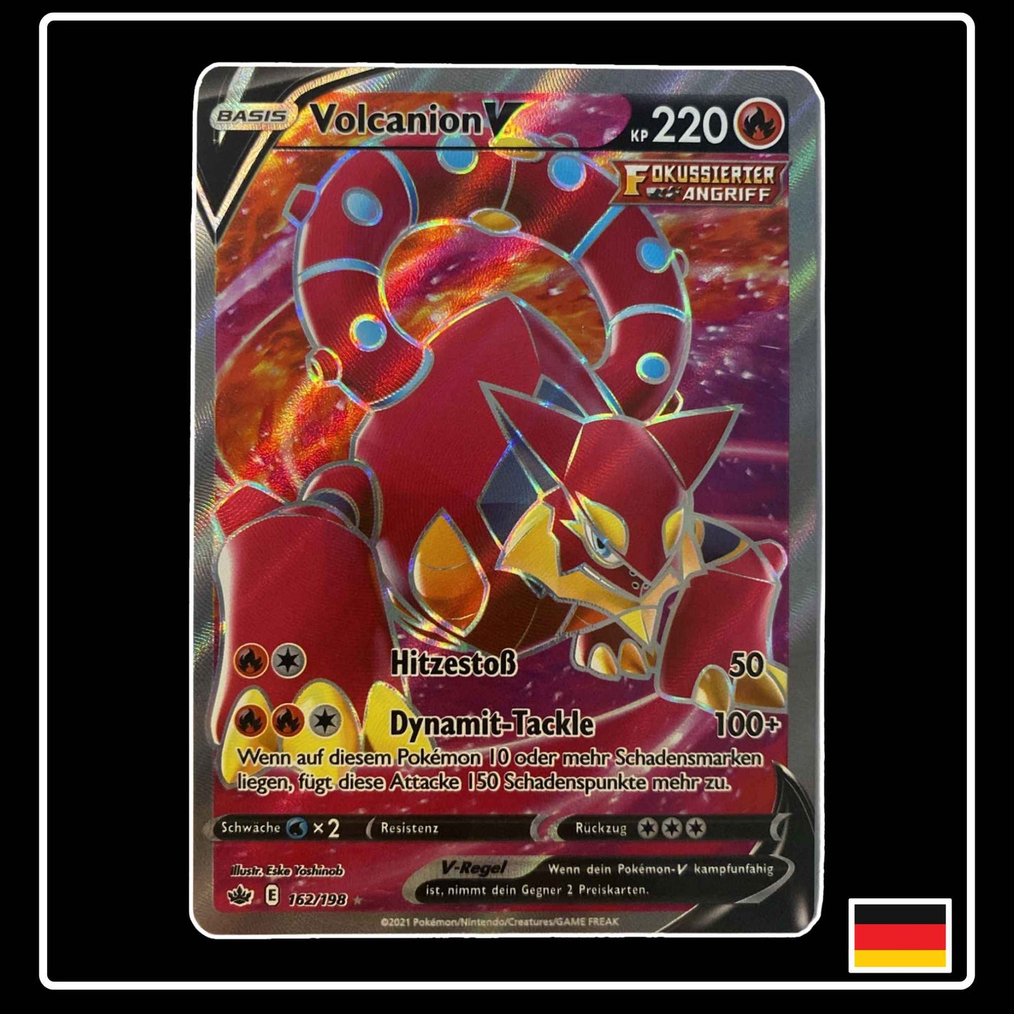 Volcanion V Full Art Pokemon Karte